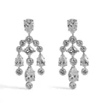 elegant 18k gold pear round lab grown diamond drop earrings 1