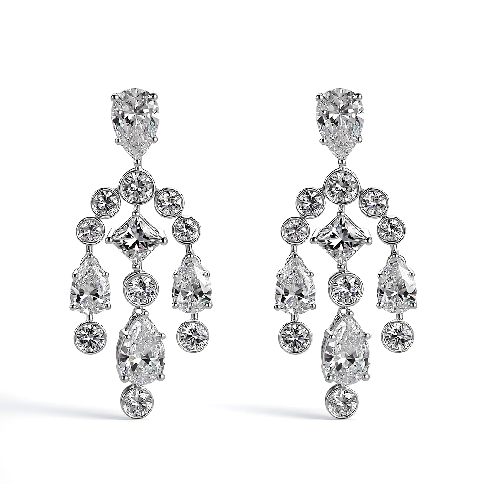 elegant 18k gold pear round lab grown diamond drop earrings 1 elegant 18k gold pear round lab grown diamond drop earrings 1