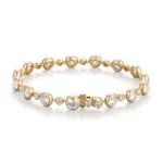 elegant platinum round lab grown diamond chain bracelet 1