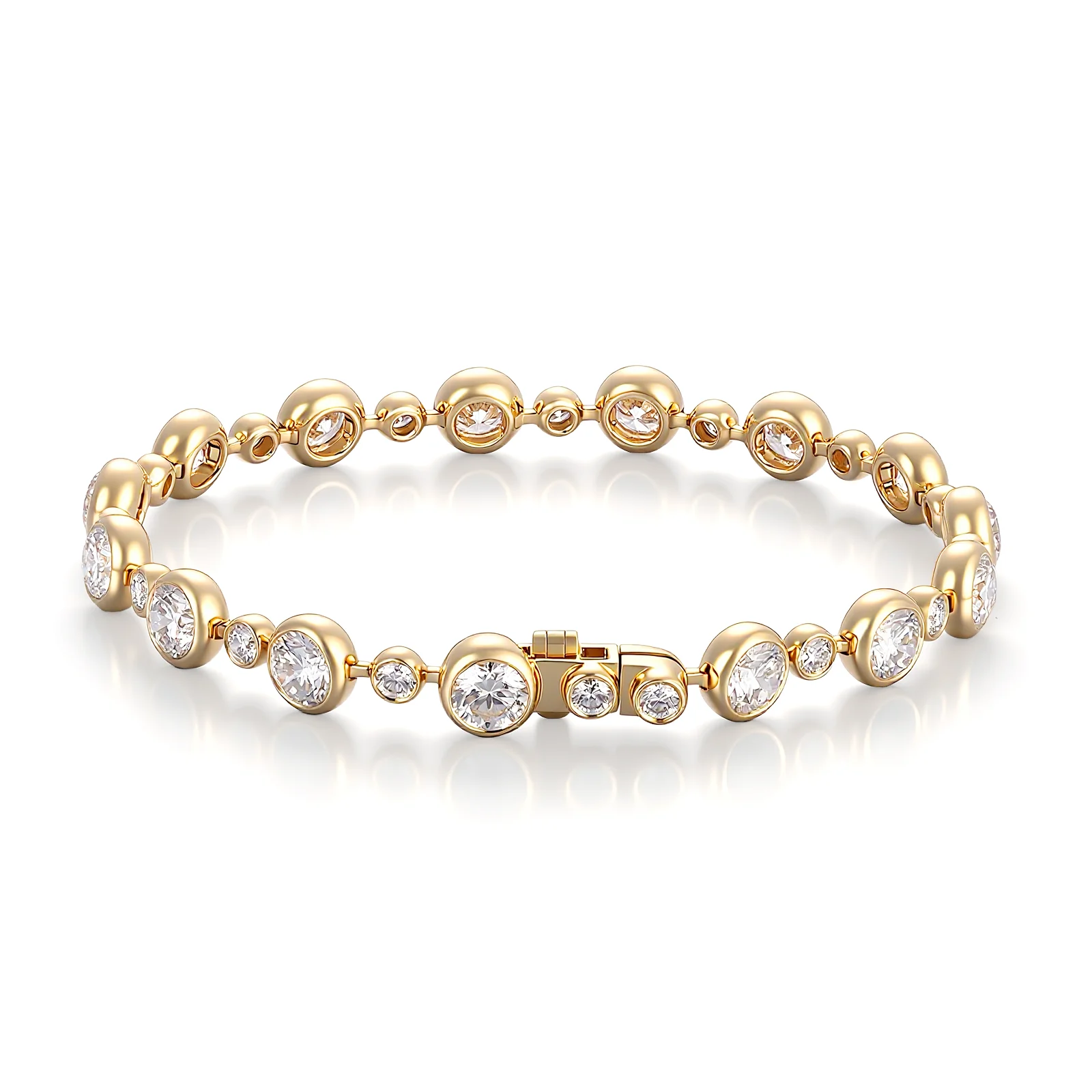elegant platinum round lab grown diamond chain bracelet 1 elegant platinum round lab grown diamond chain bracelet 1