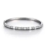 emerald round lab grown diamond enchanting bangle bracelet in 10k gold 1