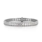 emerald round lab grown diamond tennis bracelet in enchanting 14k gold 1