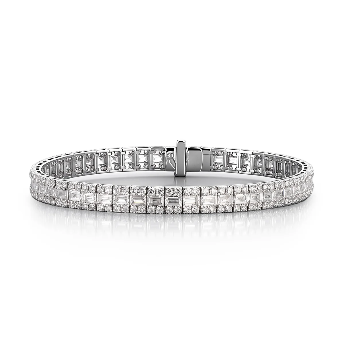 emerald round lab grown diamond tennis bracelet in enchanting 14k gold 1 emerald round lab grown diamond tennis bracelet in enchanting 14k gold 1