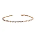 graceful 14k gold pear lab grown diamond link bracelet 1