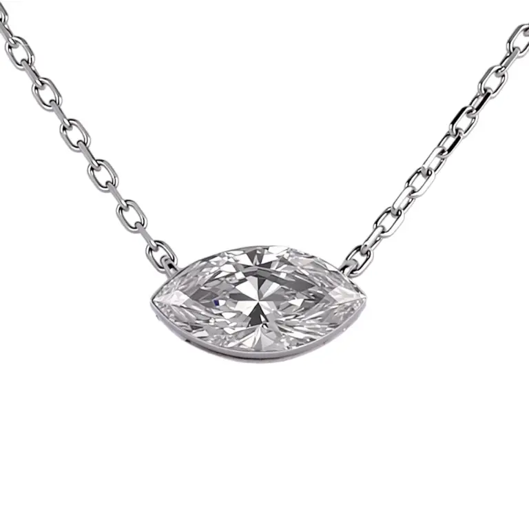 graceful platinum pendant necklace featuring marquise lab grown diamond 1