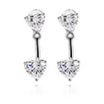 heart lab grown diamond glamorous drop earrings in 14k gold 1