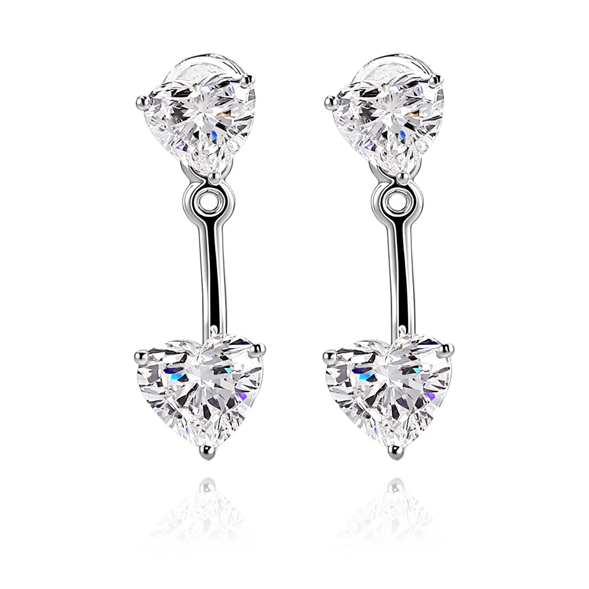 heart lab grown diamond glamorous drop earrings in 14k gold 1 heart lab grown diamond glamorous drop earrings in 14k gold 1
