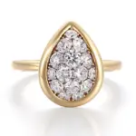 minimalist cluster engagement ring in 14k gold with round lab grown diamond 1