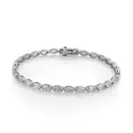 oval lab grown diamond tennis bracelet in chic 14k gold 1