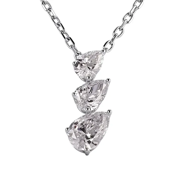 pear lab grown diamond luxe pendant necklace in 10k gold 1