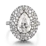 pear lab grown diamond polished halo engagement ring in 14k gold 1