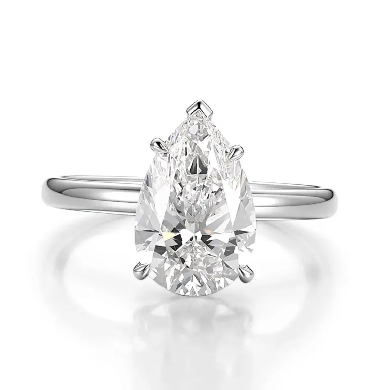 pear lab grown diamond radiant solitaire engagement ring in 10k gold 1