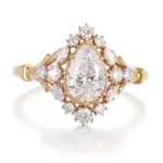 pear lab grown diamond sophisticated cluster engagement ring in platinum 1