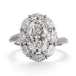 platinum oval lab grown diamond heirloom cluster ring 1
