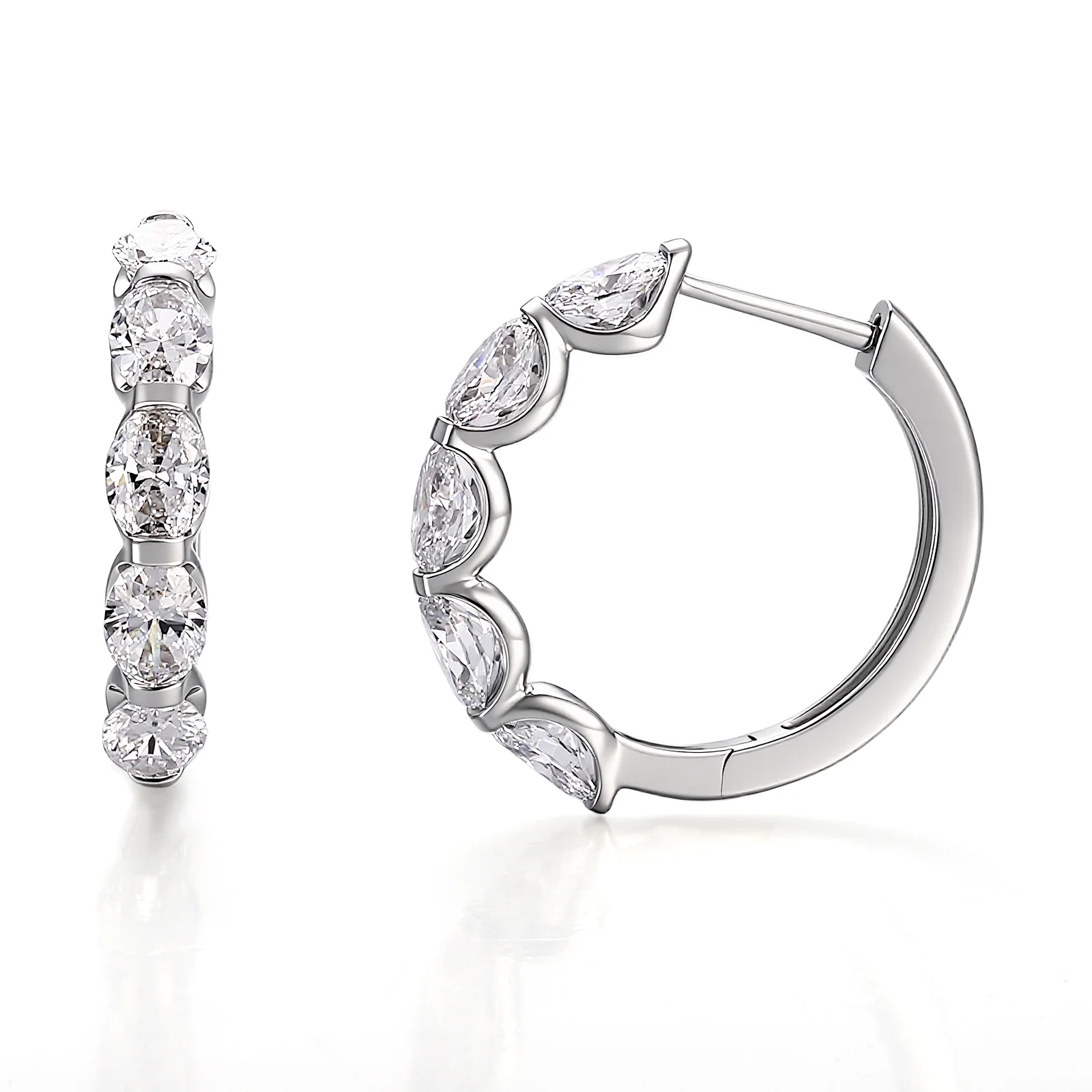 platinum polished hoop earrings with pear lab grown diamond 1 platinum polished hoop earrings with pear lab grown diamond 1