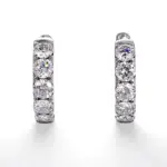 platinum radiant hoop earrings with round lab grown diamond 1