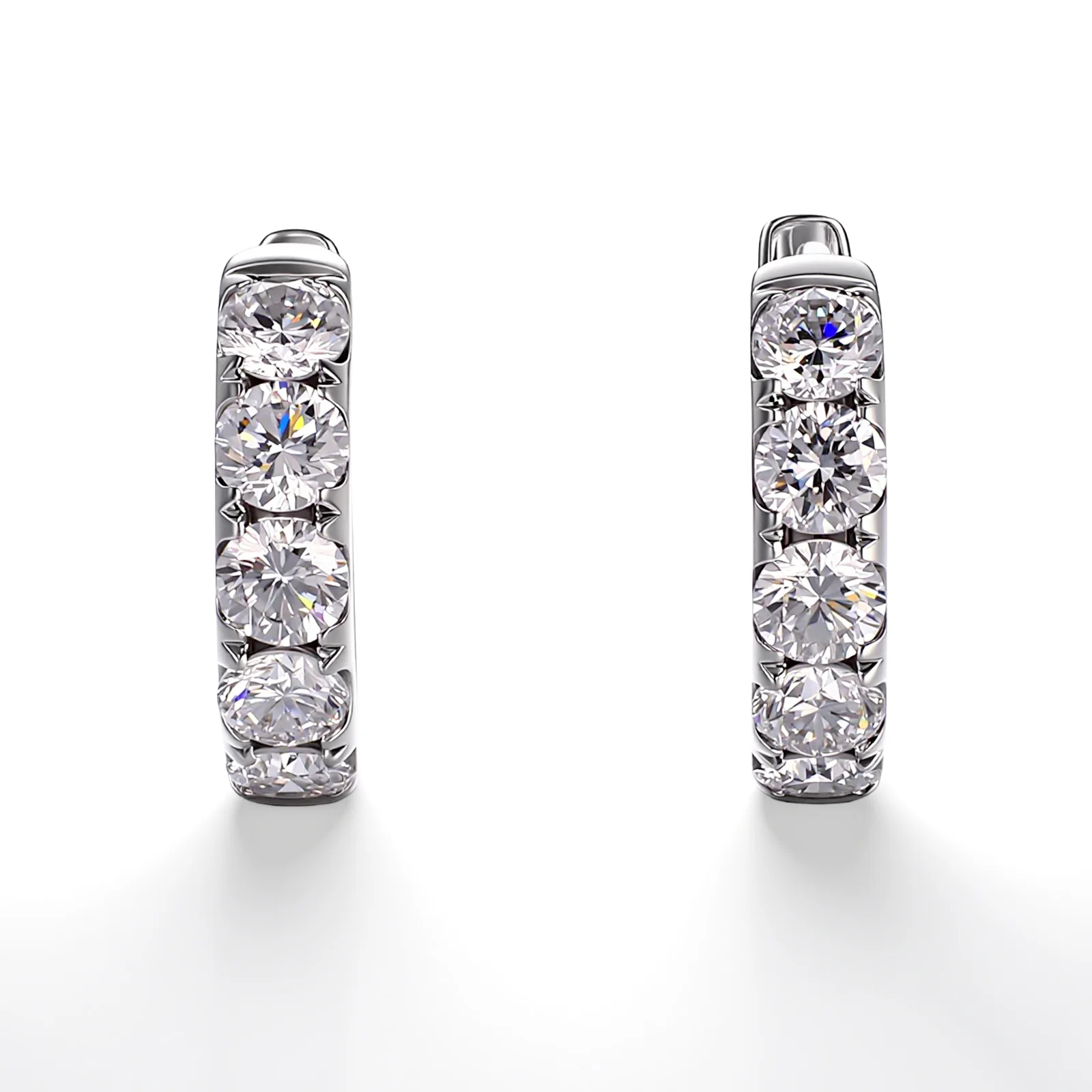 platinum radiant hoop earrings with round lab grown diamond 1 platinum radiant hoop earrings with round lab grown diamond 1