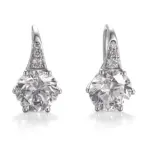 platinum round lab grown diamond hoop earrings vintage inspired chic 1
