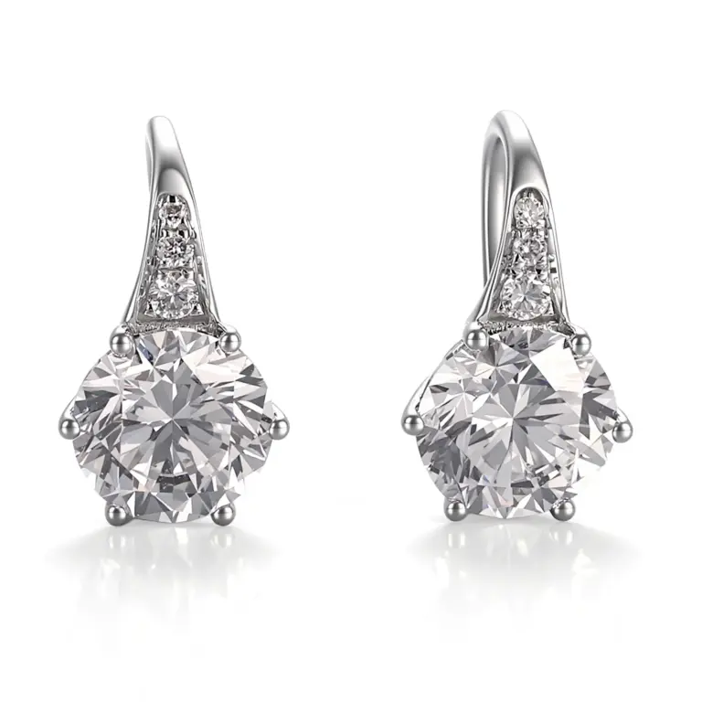 platinum round lab grown diamond hoop earrings vintage inspired chic 1
