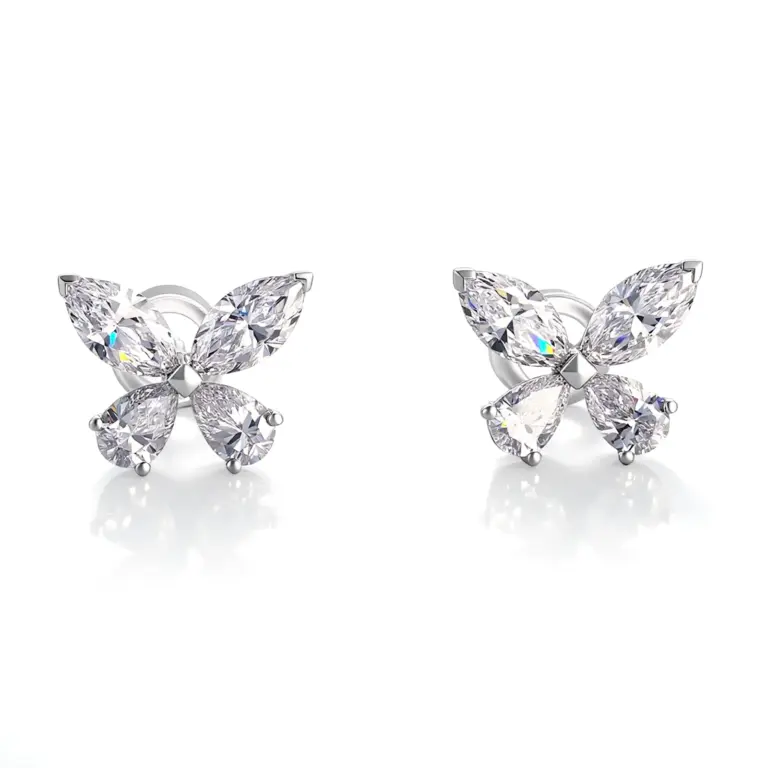 regal 10k gold stud earrings featuring pear marquise lab grown diamonds 1