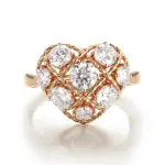 regal cluster engagement ring in 14k gold with round lab grown diamond 1
