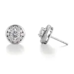 romantic 18k gold round lab grown diamond stud earrings 1