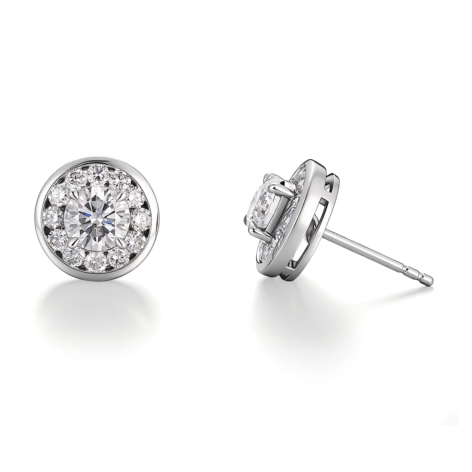 romantic 18k gold round lab grown diamond stud earrings 1 romantic 18k gold round lab grown diamond stud earrings 1