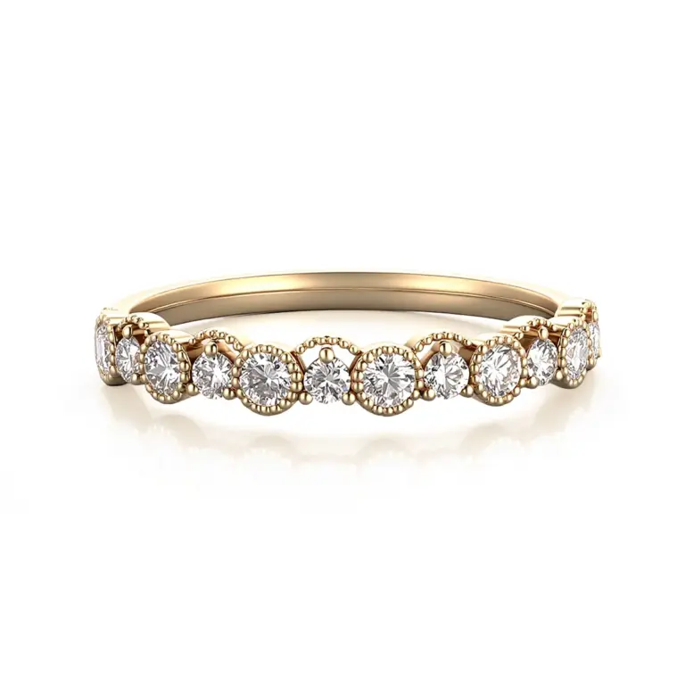 round lab grown diamond eternity ring 14k gold 1