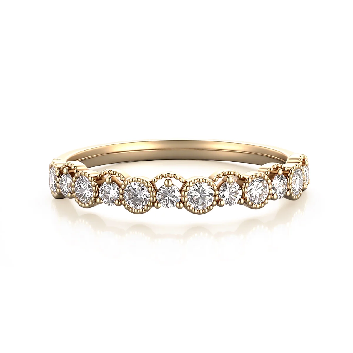 round lab grown diamond eternity ring 14k gold 1 round lab grown diamond eternity ring 14k gold 1