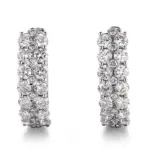 round lab grown diamond glamorous hoop earrings in platinum 1