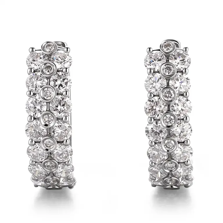 round lab grown diamond glamorous hoop earrings in platinum 1