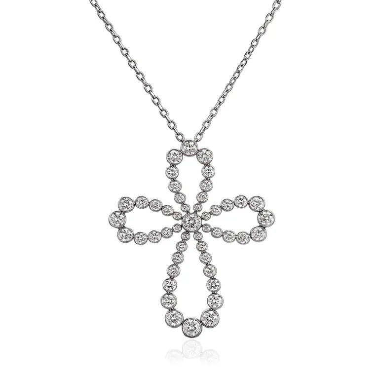 round lab grown diamond luxe pendant necklace in 14k gold 1