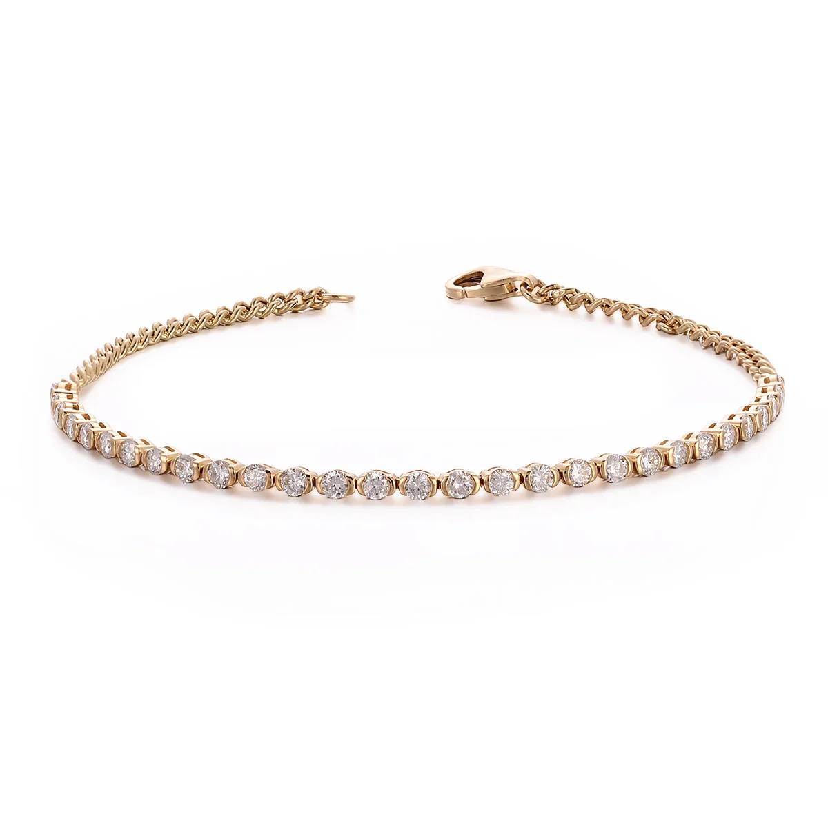 round lab grown diamond modern chain bracelet in platinum 1 round lab grown diamond modern chain bracelet in platinum 1