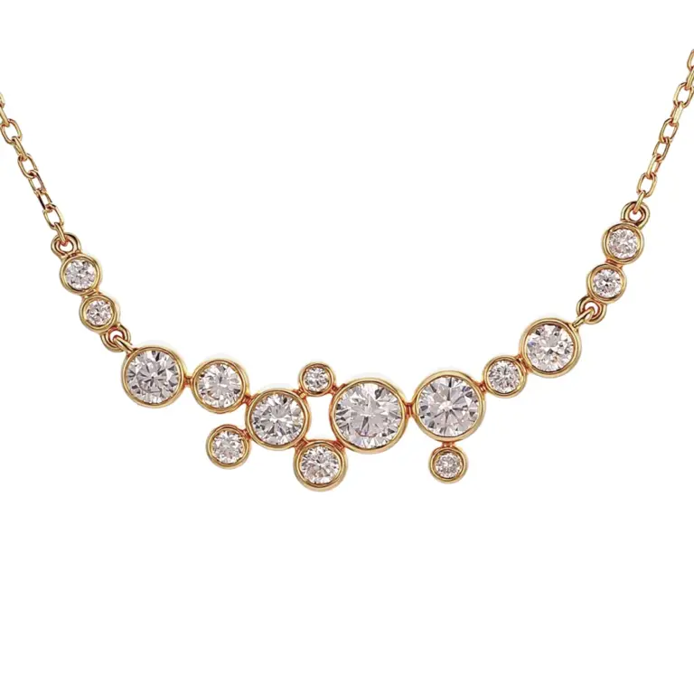 round lab grown diamond refined pendant necklace in 14k gold 1