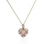 round lab grown diamond refined pendant necklace in 18k gold 1