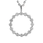 sleek 10k gold round lab grown diamond pendant necklace 1