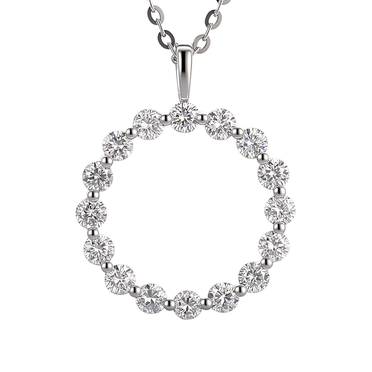 sleek 10k gold round lab grown diamond pendant necklace 1 sleek 10k gold round lab grown diamond pendant necklace 1