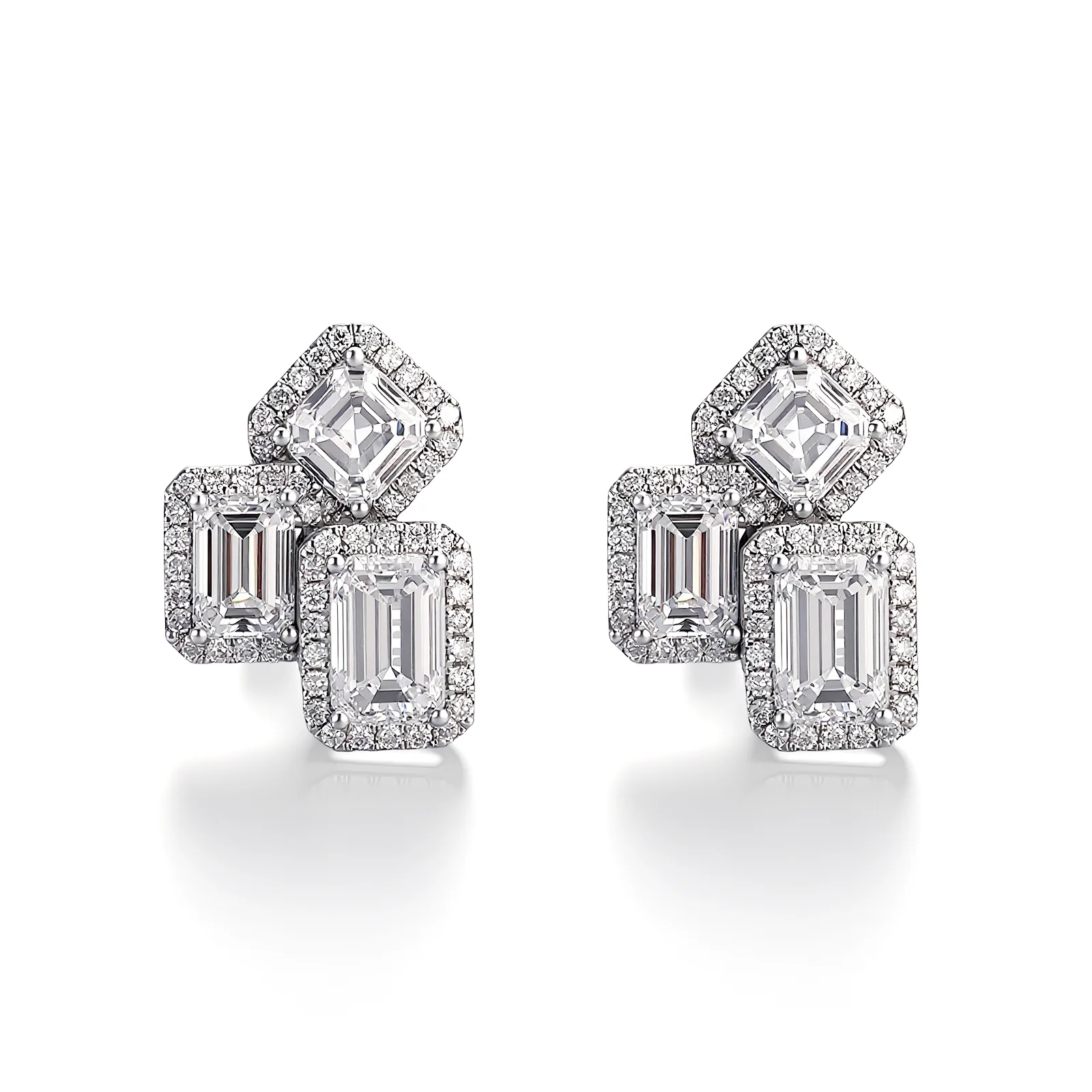 stunning 10k gold emerald lab grown diamond stud earrings 1 stunning 10k gold emerald lab grown diamond stud earrings 1