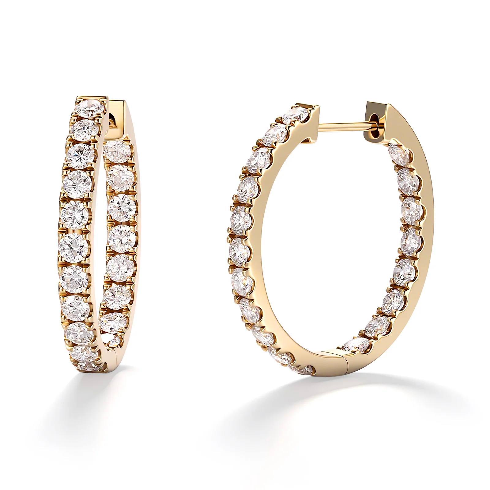 stunning 14k gold round lab grown diamond hoop earrings 1 stunning 14k gold round lab grown diamond hoop earrings 1