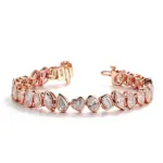 10k gold 13ct multi shape lab grown diamond tennis bracelet 1