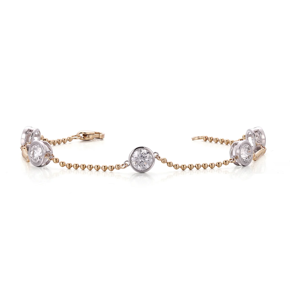 10k gold 2 5ct round lab grown diamond chain bracelet 1 10k gold 2 5ct round lab grown diamond chain bracelet 1
