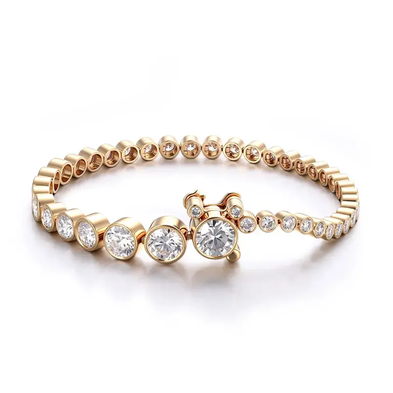 10k gold 2 6ct round lab grown diamond tennis bracelet 1