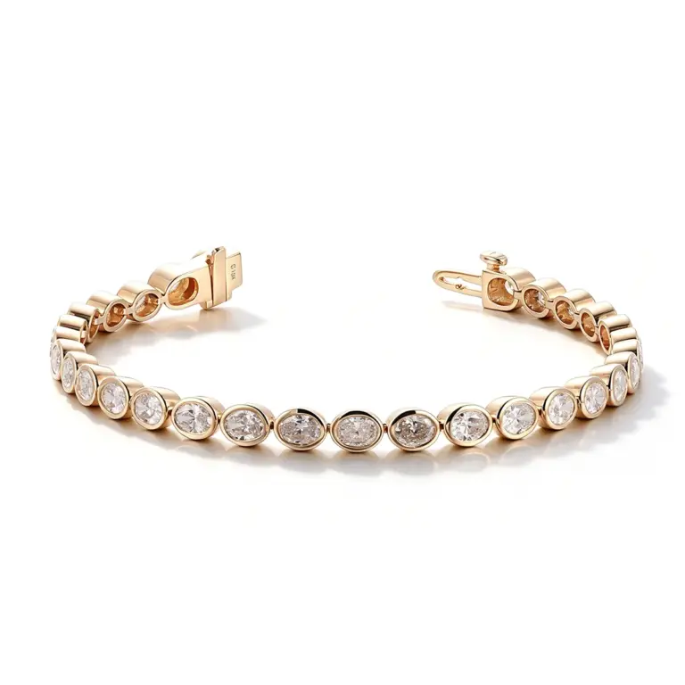 10k gold 5ct oval lab grown diamond tennis bracelet 1