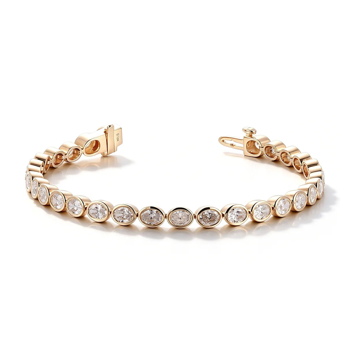 10k gold 5ct oval lab grown diamond tennis bracelet 1 10k gold 5ct oval lab grown diamond tennis bracelet 1