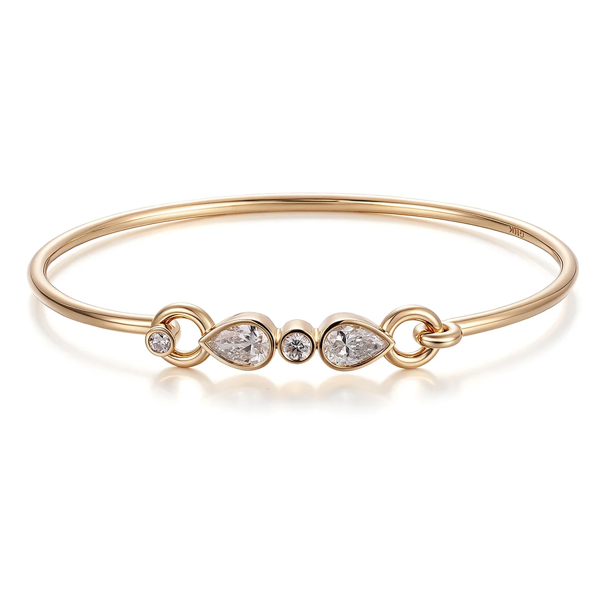 10k gold pear round lab grown diamond bangle bracelet 1 10k gold pear round lab grown diamond bangle bracelet 1