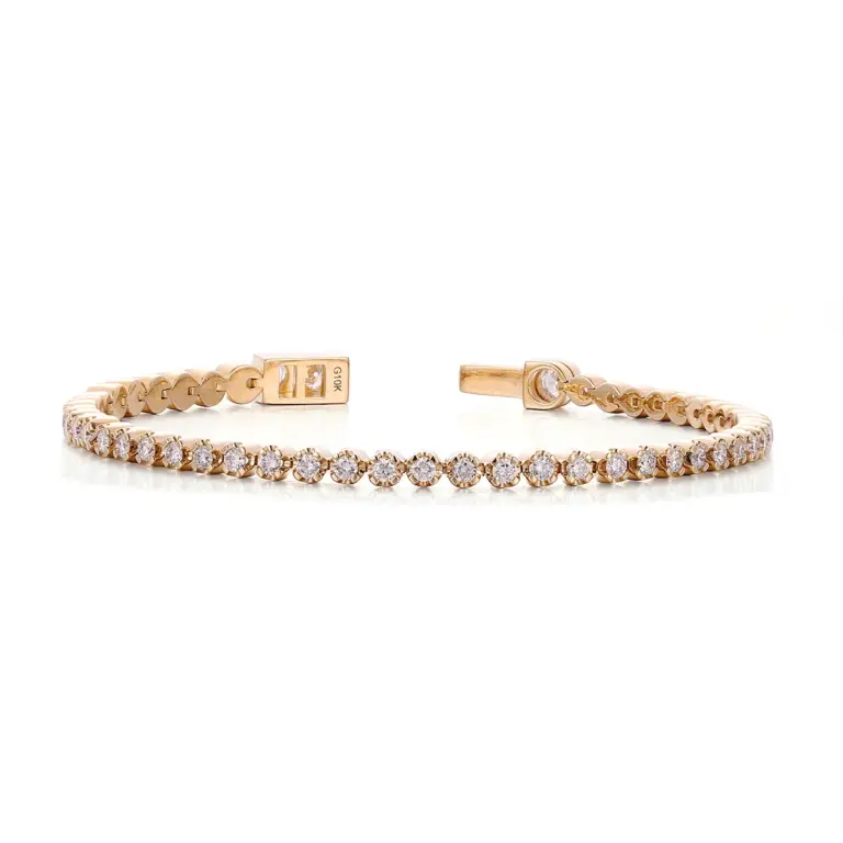 10k gold round lab grown diamond tennis bracelet 1