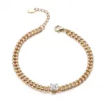 10k gold trapezoid lab grown diamond chain bracelet 1