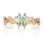 14k gold 0 5ct heart green lab grown emerald split shank engagement ring 1