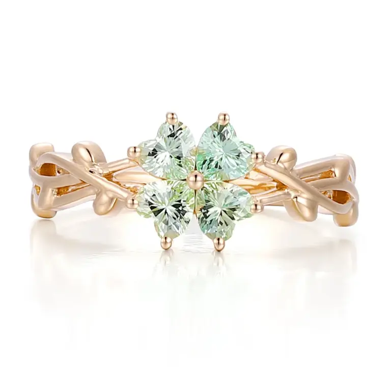 14k gold 0 5ct heart green lab grown emerald split shank engagement ring 1