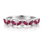 14k gold 0 5ct marquise red lab grown ruby eternity ring 1